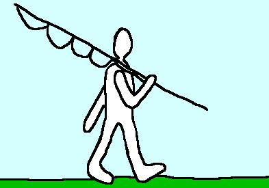 Kalastaja. Piirros: Timo Muola